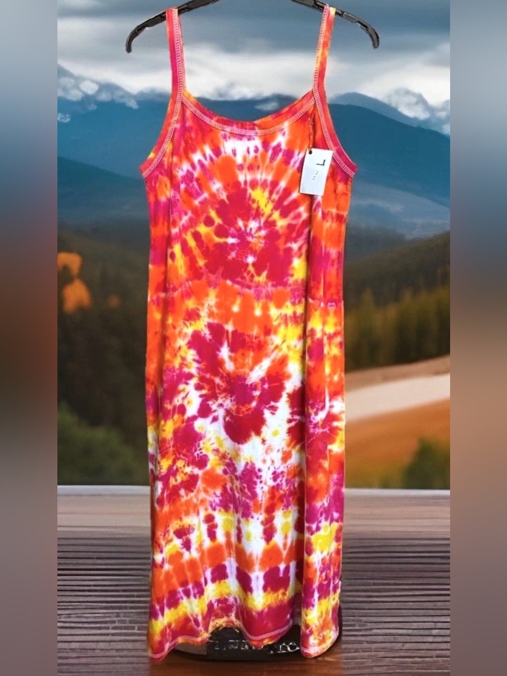 100% Cotton St Lucia Hand Tie Dye Women Sz Medium Sun Dress Beach Festival New